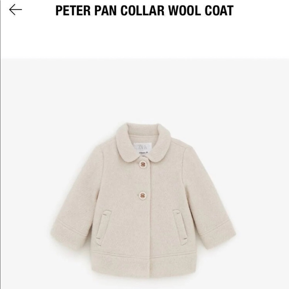 Zara wool coat baby girl 9-12 months